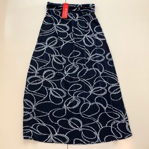 NWT Navy & White Print Maxi Skirt